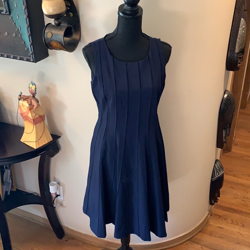 Calvin Klein Navy Dress Zips on the side Size 6